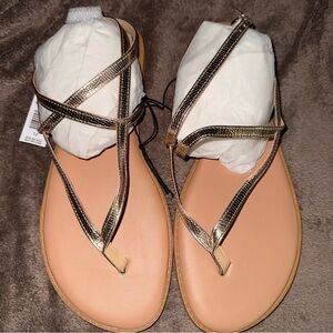 Torrid Metallic Gold Strappy Sandals